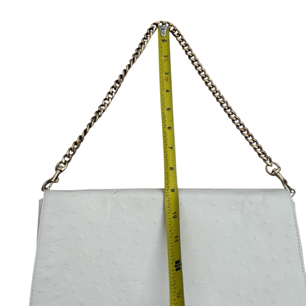 Givenchy White Ostrich Leather Shoulder Bag clutch Gold hardware - Picture 10 of 16